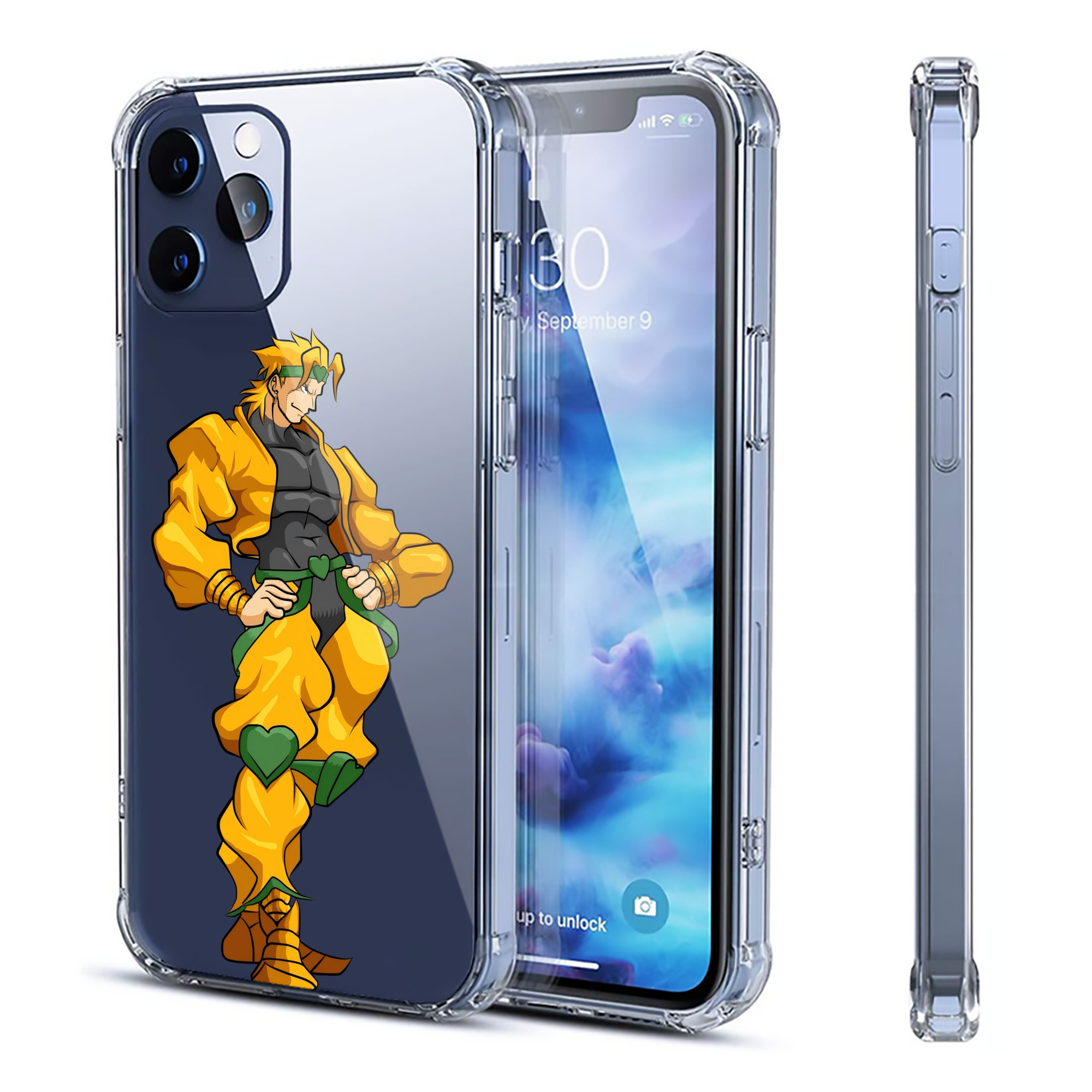 （画像用） ジョジョの奇妙な冒険 ディオ?ブランドー JoJo's Bizarre Adventure Dio Brando 【iPhone 12シリーズ対応】透明スマホケース（クリアソフトケース）